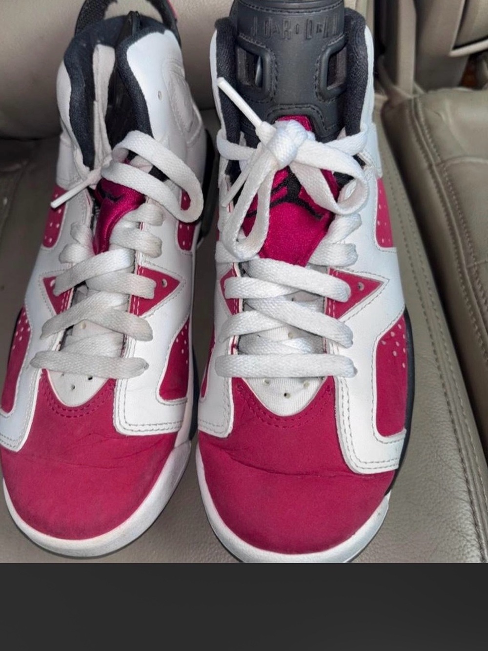Retro 6 Jordan Kids White and Red High-Top Sneakers